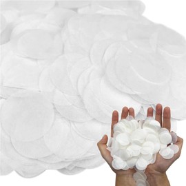 1 Inch White Lvory Round Wedding Biodegradable Tissue Paper Confetti, Circle Confetti Decorations for Balloons, Weddings, Celebration, Baby Shower Party, Ceremony, Birthday and Anniversary(8 Packages)