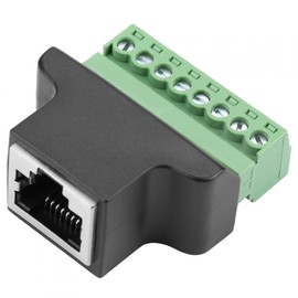 Conversion Head, Ethernet RJ45 Female To Screw Terminal 8 Pin CCTV Digital DVR Adapter Connector