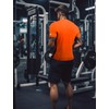 YumiDay Gym Shirt Men Moisture Wicking (Bright Orange,S)
