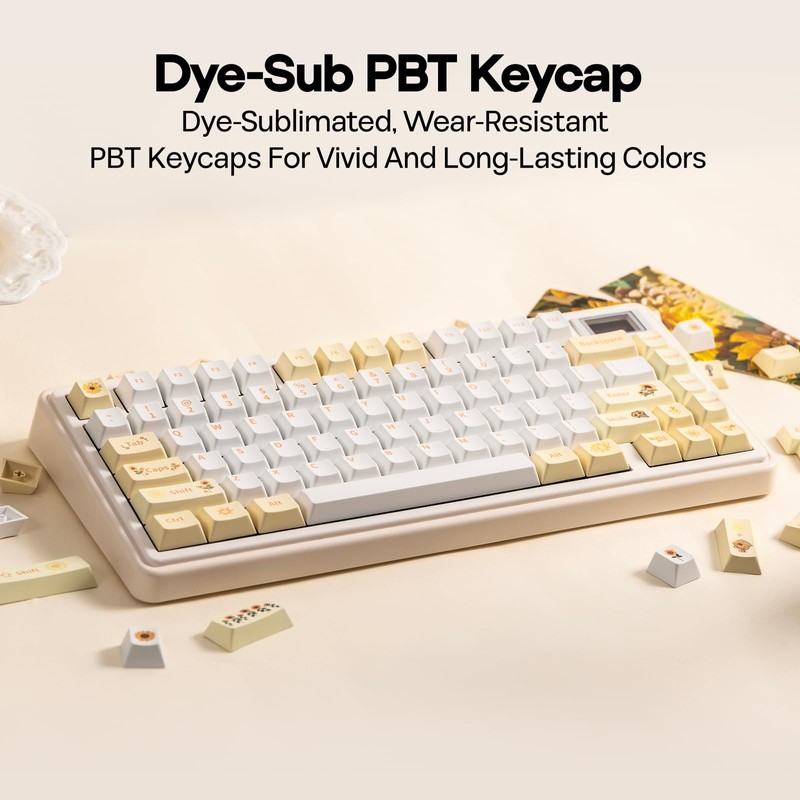 Sunflower PBT Keycaps, 133 Keys, Cherry Profile, Dye Sublimation, ISO/ANSI