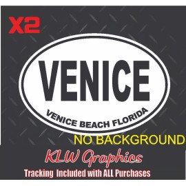Bumper Venice Beach Florida PCB Oval Bumper Sticker Helmet Sticker Euro Oval USA