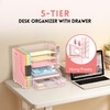 DALTACK Mesh Desk Organizer, 5-Tier Paper Letter Tray with File