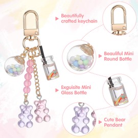 Ymapinc 3PCS Keychain Accessories for Women Purse Charms Cute Bear Key Pendant Candy Pendant Suitable for Decorating Wallets, Car Keys，backpack