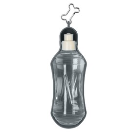 Pounce + Fetch 18 oz. Travel Dispenser in Aqua or Grey Pet Water Bottle, 3.2"x 3"x 9.7"