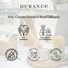 Durance Duftstäbchen, Duftstäbchen, 225 ml, Baumwollmoschus-Duft, Duftbouquet-Glasflasche & 8 Rattanstäbchen,