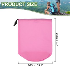 PATIKIL Stuff Bag, 5.1 x 9.8 inches (13 x 25 cm), Waterproof Bag, Lightweight, Drawstring Bag, Climbing, Travel, Beach, Fishing, Beach, Swimming, Hot Springs, Camping, Hiking, Pink