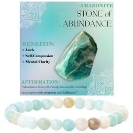 MOTIBACK Beaded Bracelets for Women Men, Natural Healing Stone Beads for Confidence, Anxiety Relief & Sleep, Multi Color Gemstone Jewelry Gift