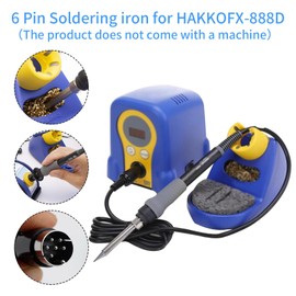 Replacement Soldering Iron Handle FX-8801, 6 Pin Soldering iron for HAKKO FX-888D FX-888 Soldering Station 26V 65W