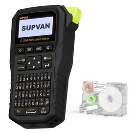 SUPVAN G15M Mini Portable Label Maker Machine, Rechargeable 1200mAh Battery Thermal Printer, Compatible with Multi-Type Label, Home, Garage & Office