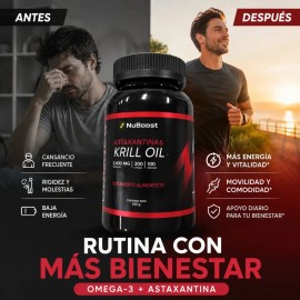 Omega 3 De Krill Con Astaxantina 200 Cápsulas 2400 Mg