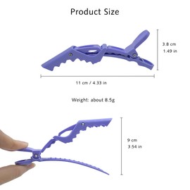Yamel Crocodile Hair Clips Blue and Purple 4 pcs Plastic Non-Slip Grip Hair Clips for Styling Sectioning for Women or Girls Salon Home Use