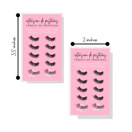 Spanish Lash Aftercare Loyalty Punch Cards | 50pk | Tarjetas de fidelización de extensiones de pestañas | 2 x 3.5” inch Card | Lash Extension Supplies white pink, 2-3 week refills fillers descuento