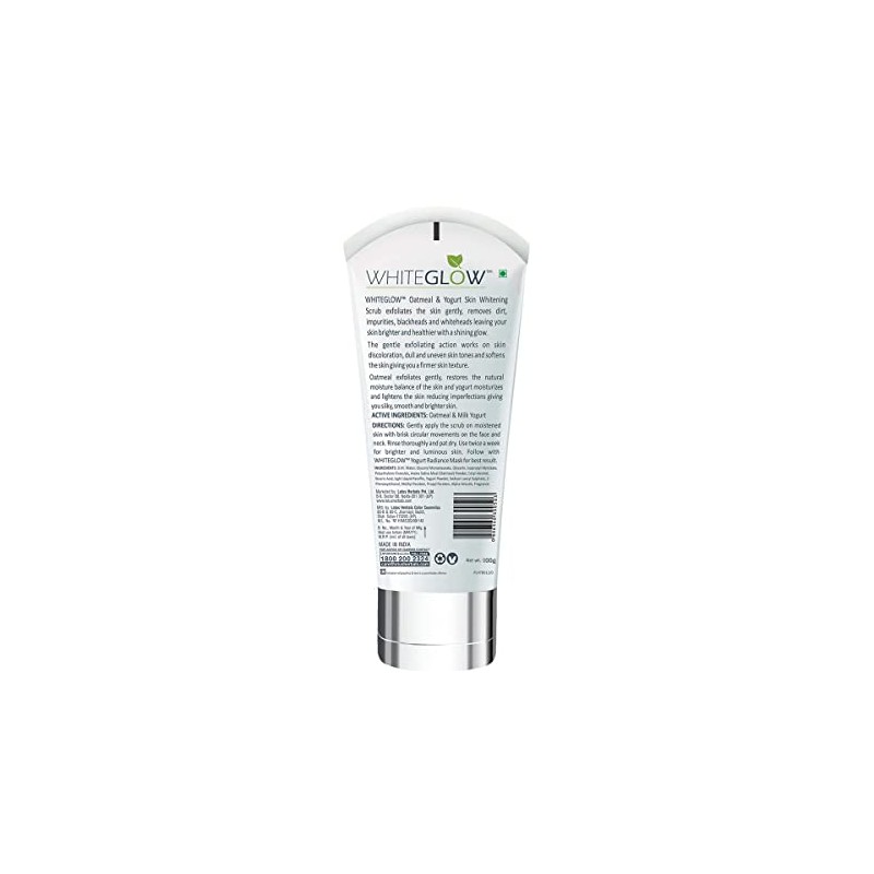 Lotus Herbals WhiteGlow Oatmeal and Yogurt Skin Whitening Scrub, 100g