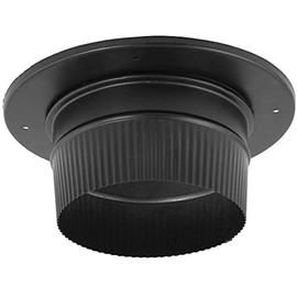DuraVent 6DBK-ADSL DuraBlack Single Wall Snap Lock Chimney Connection Adapter to Ceiling Support Box or Finishing Collar, 6 Inch Diameter