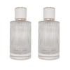 PimyRcyi Glass Spray Bottles for Perfume,3.4oz Empty Clear Vertical Stripes