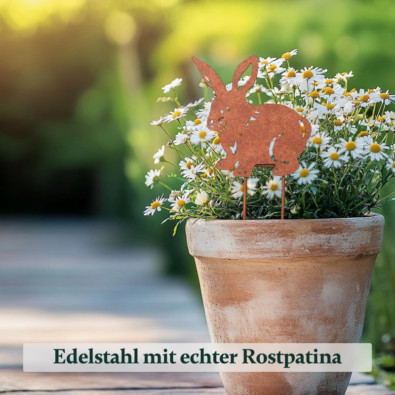 VERDOBA Rabbit Garden Decoration Rust - Rabbit Garden Decoration -