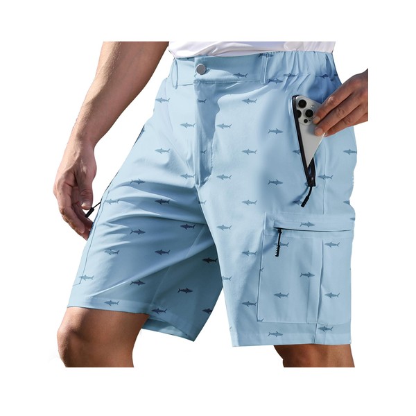 APTRO Men's Cargo Golf Shorts with Multi Zipper Pockets Lightweight