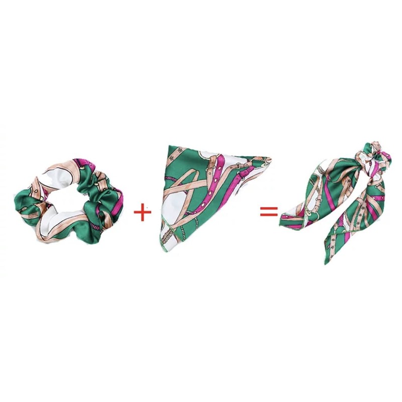 Avance Women's Hair Accessories, Scrunchie, Scarf, Adult, Cute, (Green)