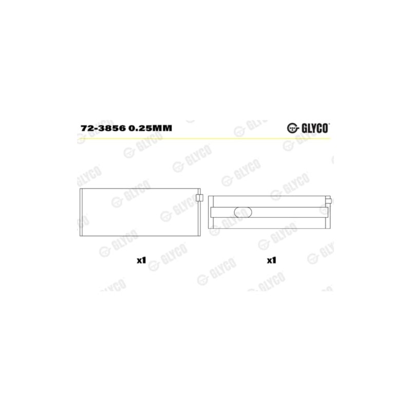 Glyco 72-3856 0.25mm Main Bearings, crankshaft