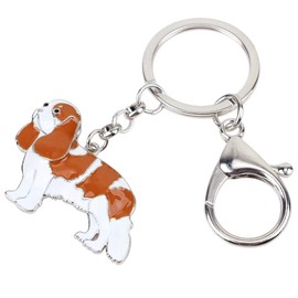 DUOWEI Cute Cavalier King Charles Spaniel Dog Keyring Key Ring Handbag Bag Charm Gifts for Women Teenager Girls, b
