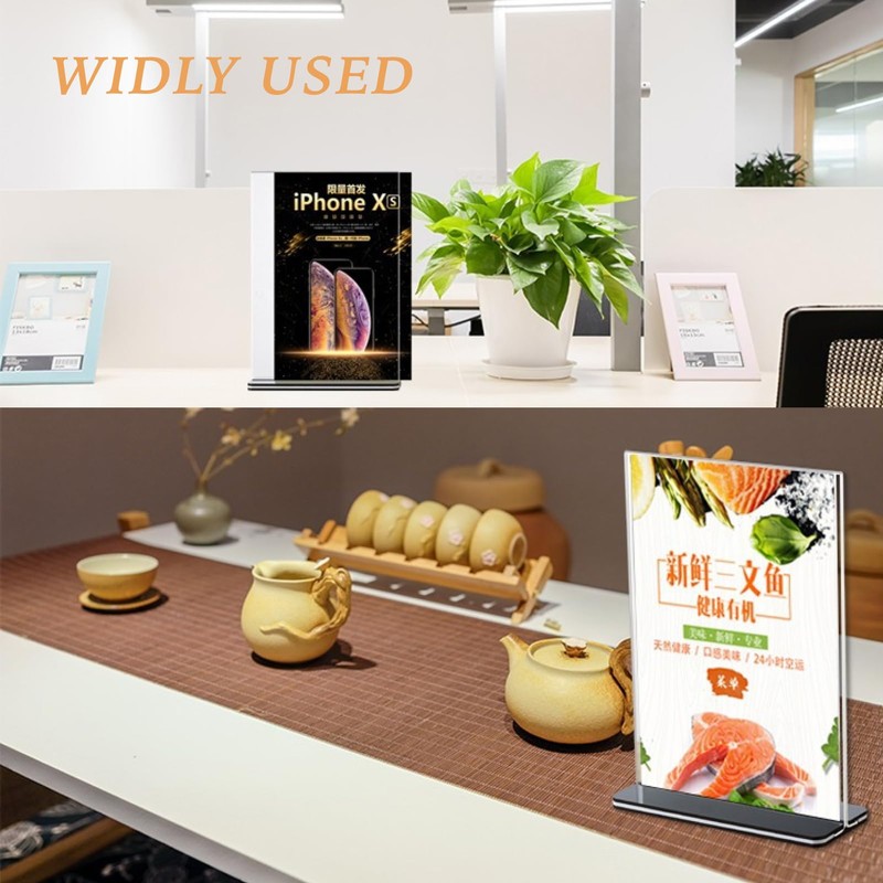 Cylocrya Acrylic Menu Stand A5 2 Pack Clear Footed Menu