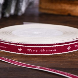 65.6 Feet Christmas Ribbon Merry Christmas Grosgrain Ribbon Gift Wrapping Ribbon for Christmas Party Festival Decoration Favours
