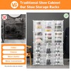 WOQLIBE 12 Pack Shoe Storage Box, Clear Plastic Stackable Shoe