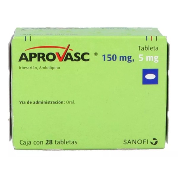 Sanofi Aprovasc 150 Mg / 5 Mg Caja Con 28 Tabletas
