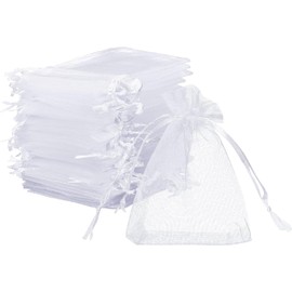 Naler 120 Bolsas de Organza para Dulces 10 x 15 cm, Bolsitas Transparentes con Cordón para Regalos de Fiestas Recuedos de Boda Bautizo Saquito para Guardar Cositas como Joyas