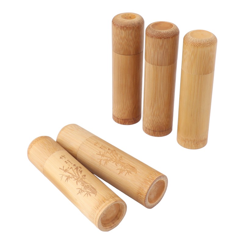 5pcs 12cm Length Travel Bamboo Tea Canister Tea Storage Container