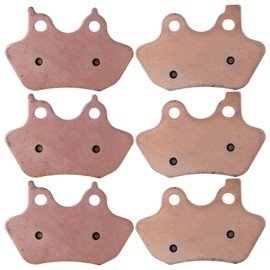 Motormagic Brake Pads For Night Train for Dyna 2000-2007, 3 Sets Front and Rear Brake Pads