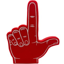 FUNSTITUTION Giant Foam L Finger 18 Inch (Red) - Foam Pistol Hand for All Occasions - use Celebration Pom Poms- Great for Sports Events Games School Business Present to Your Ex-Partner