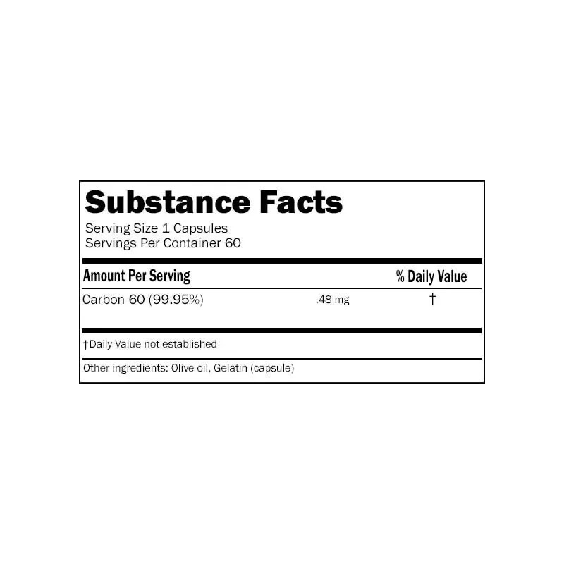 Pure C60 Olive Oil Capsules Ultra Pure 99.95% Carbon 60