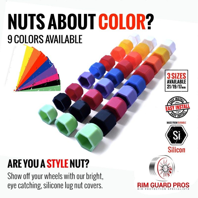 RimSavers Silicon Lug Nut Covers White 17mm | Flexible &