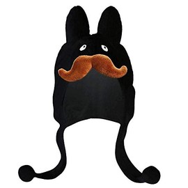 Frank Kozik kidrobot Moustache Black Labbit Ear Flaps Hat, black