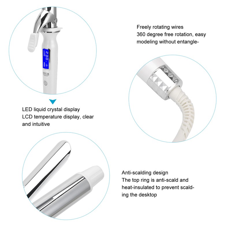 Suaperne Electric Hair Curler AntiScald Hair Curling Wand LED Display
