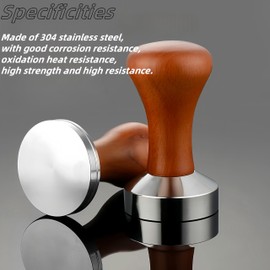 Zhenghebuy Coffee Tamper,51mm Espresso Coffee Tamper,Espresso Coffee Powder,Coffee Press Tamper with Stainless Steel Base for Coffee Grounds