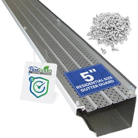FlowGuard USA Made Professional DIY 5 Inch 50-Year Gutter Cover System - Matte - Aluminum Gutter Guards - 22 Feet - by FlexxPoint