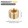 sourcing map 6Pcs Brass Pipe Plug Fitting, 1/8" NPT Male