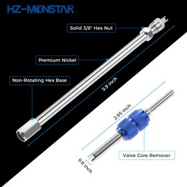 HZ-MONSTAR 9Pcs Valve Stem Extenders Dually Valve Stem Extenders, 45 90 135 Degree Angled Tire Valve Extension Adapter Universal Valve Stem Extensions Replacement for Truck RV Motorhome Pickup 5.91"