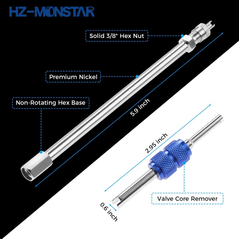 HZ-MONSTAR 9Pcs Valve Stem Extenders Dually Valve Stem Extenders, 45