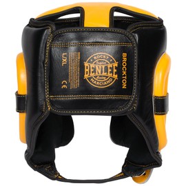Benlee Brockton Leather Headguard Black/Yellow L/XL