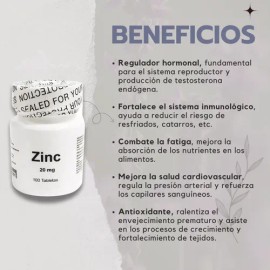 Zinc 20 Mg, 100 Tabletas