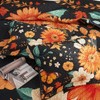 EVENHUG Floral Quilts Set Queen Size Black Sunflower Bedding Set