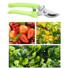 Garden Flower Shears Pruning Shears 6.9 inches Scissors Heavy Duty Plant Scissors for Cutting Flowers, Trimming Plants, Bonsai, Fruits Picking (Green Handle)