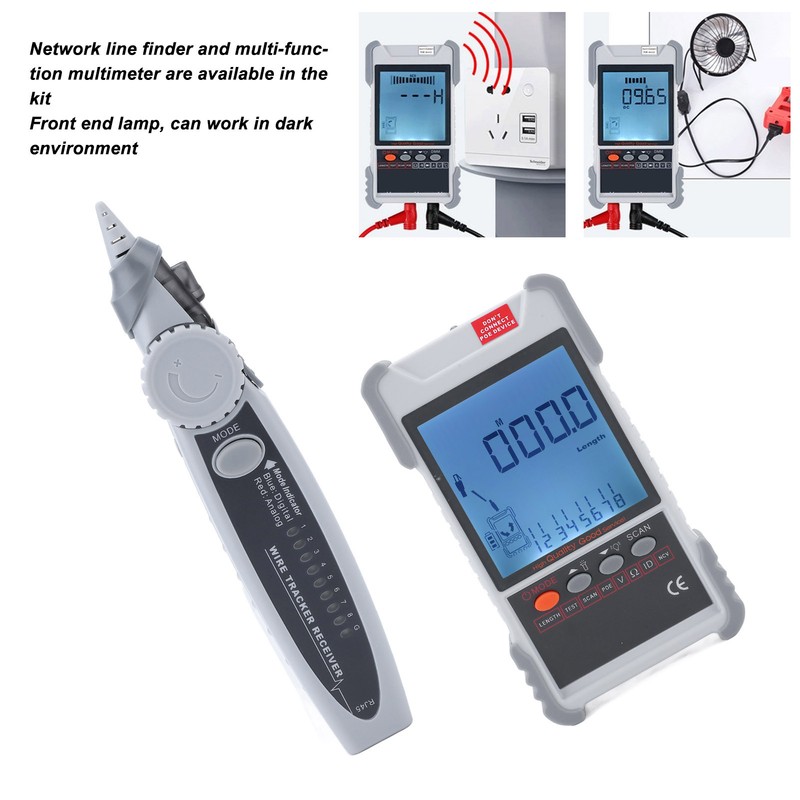 LCD Network Tester Multifunctional ABS Housing Line Finder with Multimeter
