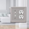 AMERELLE 149TDBN Chelsea Steel Toggle/Single Duplex Wallplate, Single Single, Brushed