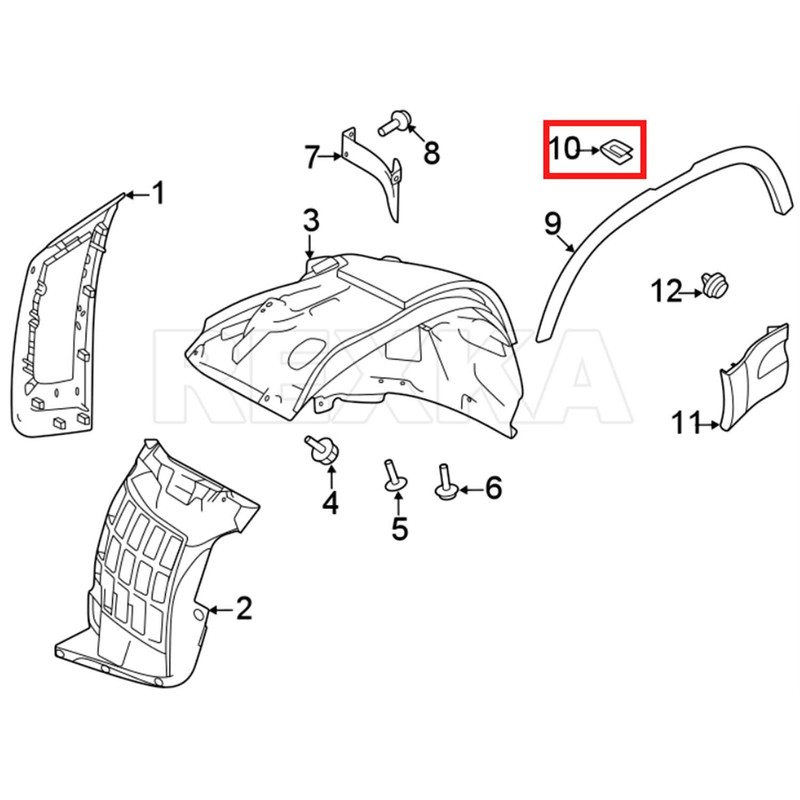 Rexka 25pcs Wheel Arch Molding Clip LR082683 for Land Rover