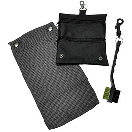 CaddyDaddy Golf Golf Accessory Bag, Towel & Brush Set, Grey