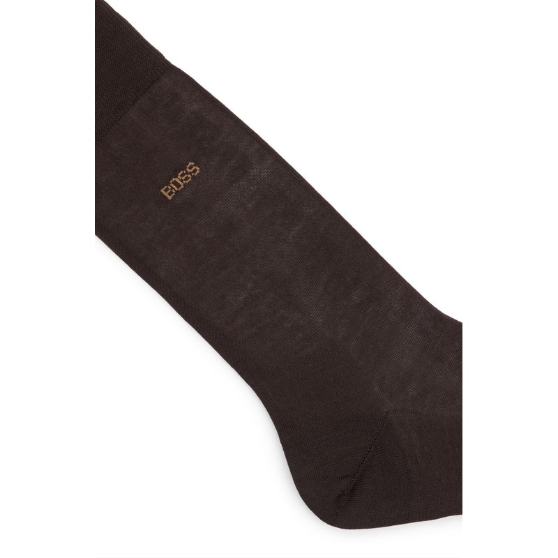 BOSS Men's Regular Length Logo Socks Mercerized Egyptian Cotton, dark